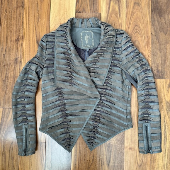 My Tribe Suede Leather Jacket Moto Asymmetrical size S - Picture 14 of 16